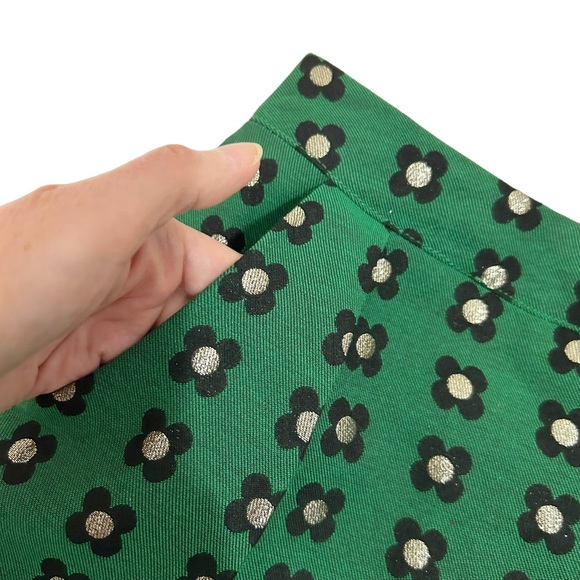 Anthropologie HD In Paris Green Black Gold Garden Glimmer Tiered Flower Skirt, 6 - Picture 7 of 15